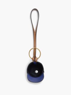 Leather Mini Baseball Cap Bag Charm — Blue 2