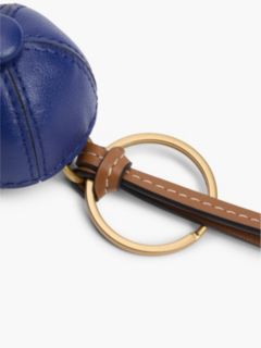 Leather Mini Baseball Cap Bag Charm — Blue 3
