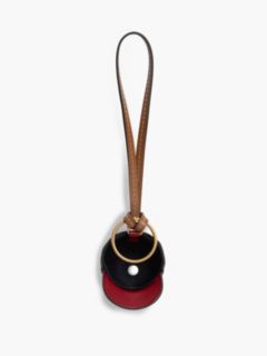 Leather Mini Baseball Cap Bag Charm — Autumn Red 2