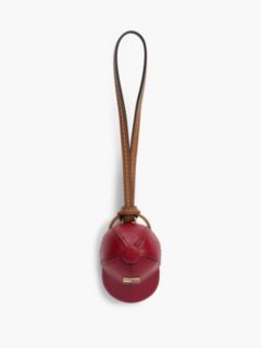 Leather Mini Baseball Cap Bag Charm — Autumn Red 1