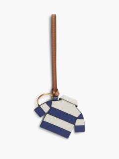 Leather Mini Polo Shirt Bag Charm — Blue 2