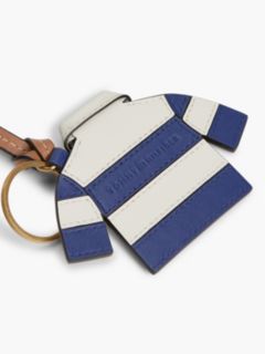 Leather Mini Polo Shirt Bag Charm — Blue 3