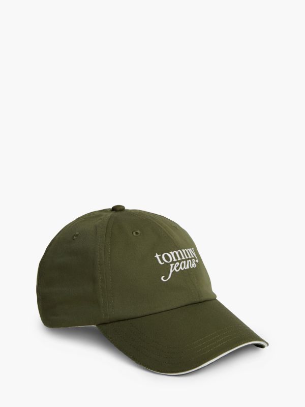 Tommy Jeans Embroidered Baseball Cap — Dark Greenery