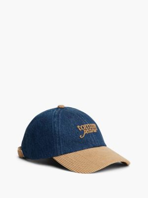 Tommy Jeans Mixed-Media Baseball Cap, Denim Dark
