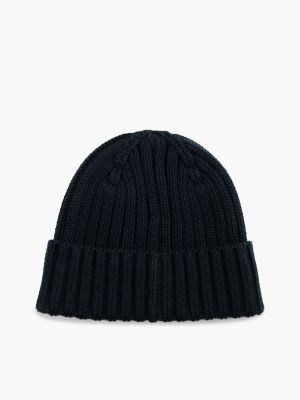Шапки Tommy Hilfiger Tommy Jeans Badge Rib-Knit Beanie, цвет: Тёмный синий — фото 2