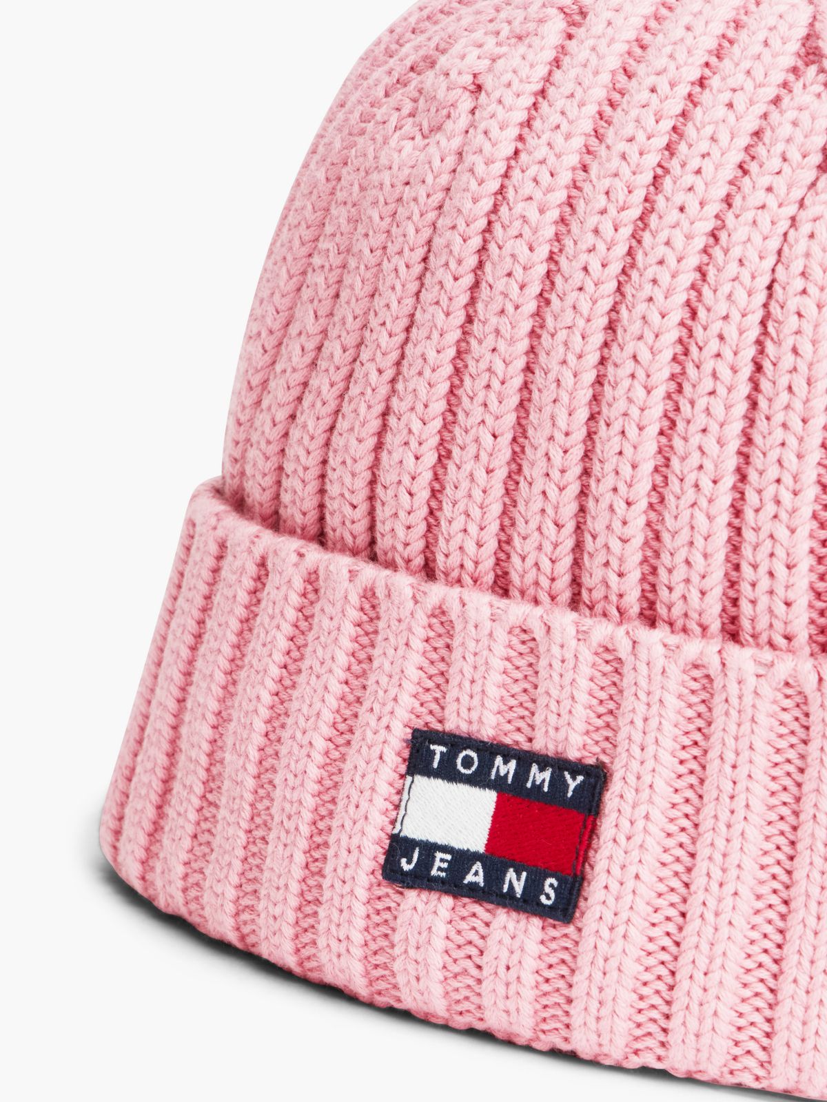 Tommy Jeans Badge Rib-Knit Beanie — Pale Primrose