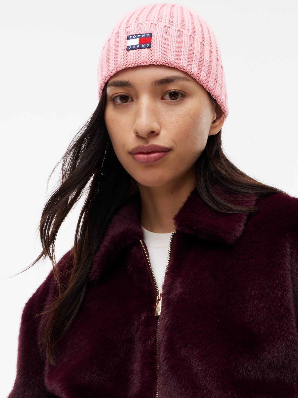 Tommy Jeans Badge Rib-Knit Beanie — Pale Primrose