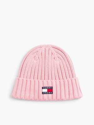 Tommy Jeans Badge Rib-Knit Beanie, Pale Primrose