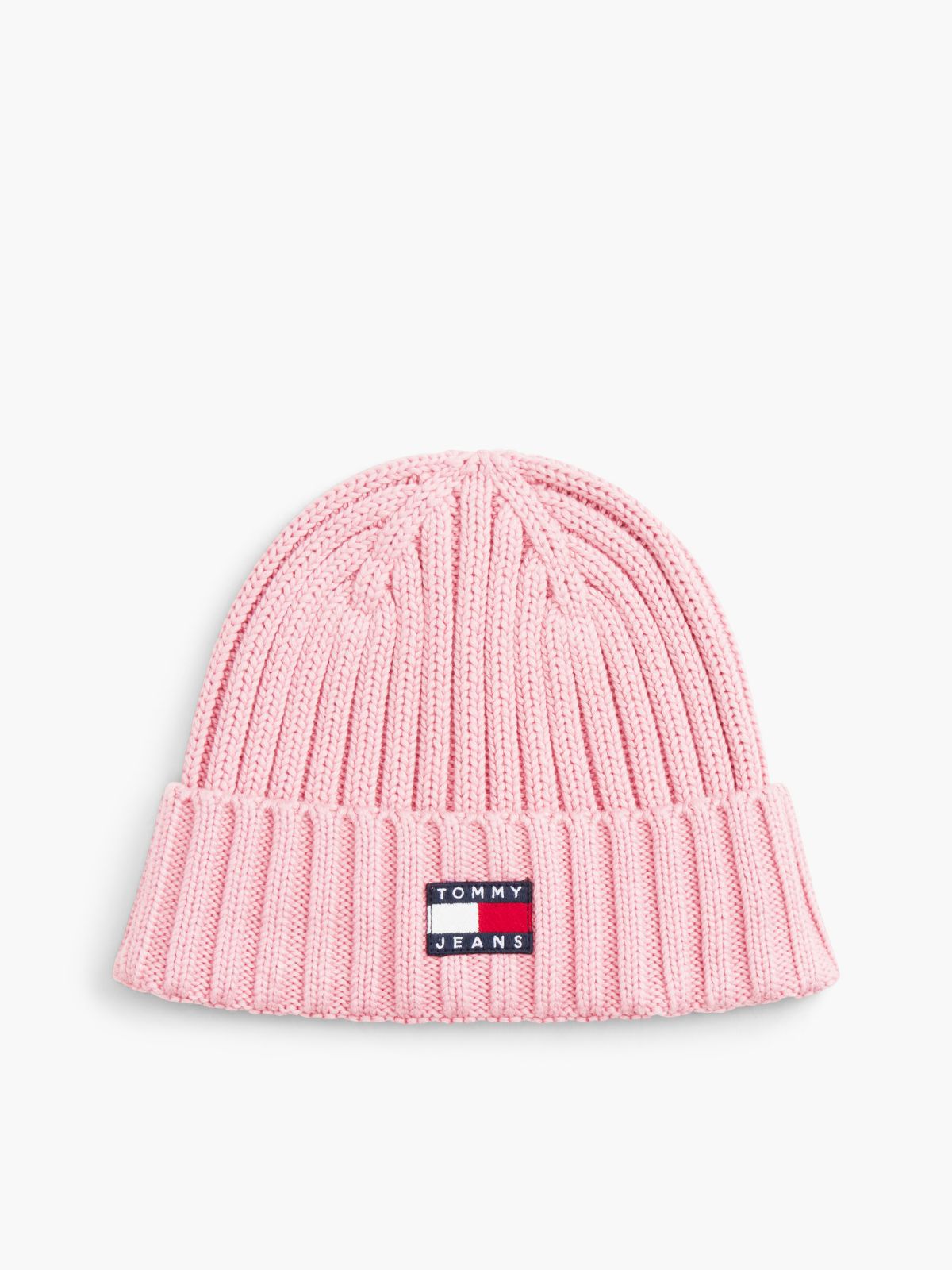 Tommy Jeans Badge Rib-Knit Beanie — Pale Primrose