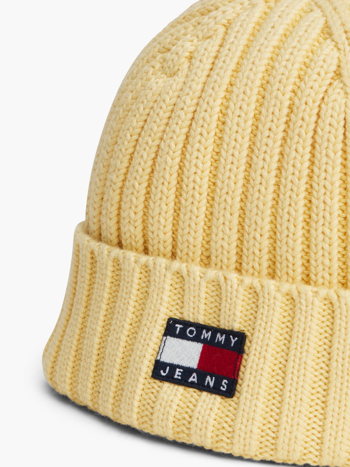 Tommy Jeans Badge Rib-Knit Beanie — Day Lily