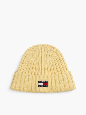 Tommy Jeans Badge Rib-Knit Beanie, Day Lily
