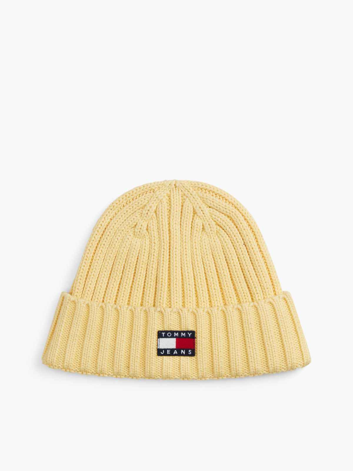 Tommy Jeans Badge Rib-Knit Beanie — Day Lily