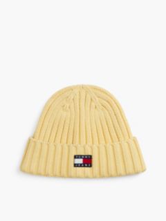 Tommy Jeans Badge Rib-Knit Beanie — Day Lily 1