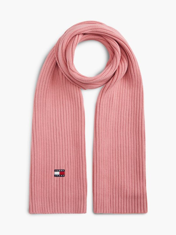Tommy Jeans Badge Rib-Knit Scarf — Pale Primrose