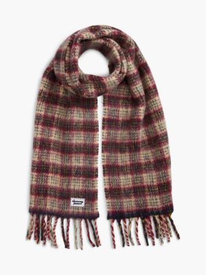 Tommy Jeans Plaid Wool-Blend Scarf, Beige Check