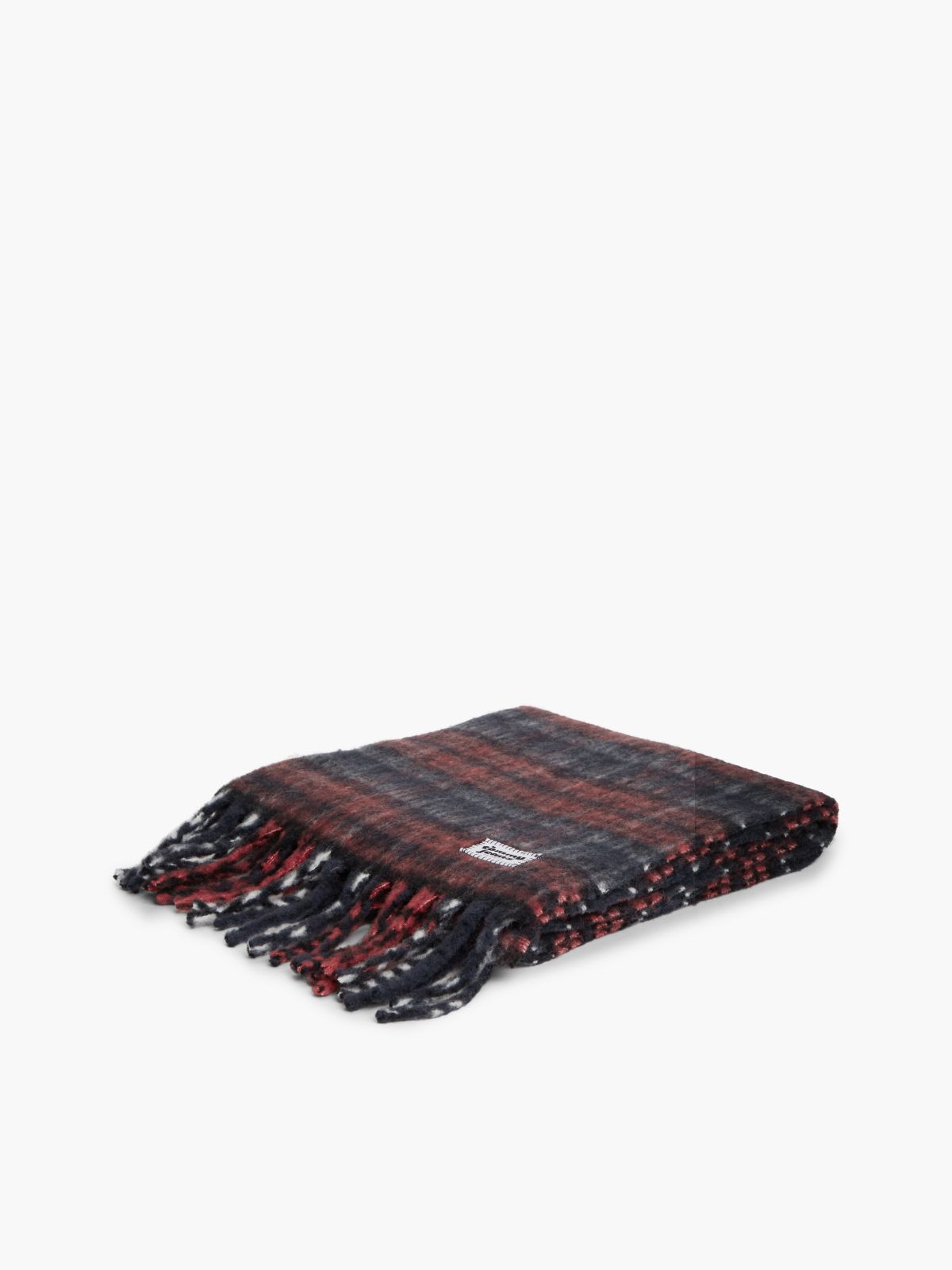 Tommy Jeans Plaid Wool-Blend Scarf — Red Check
