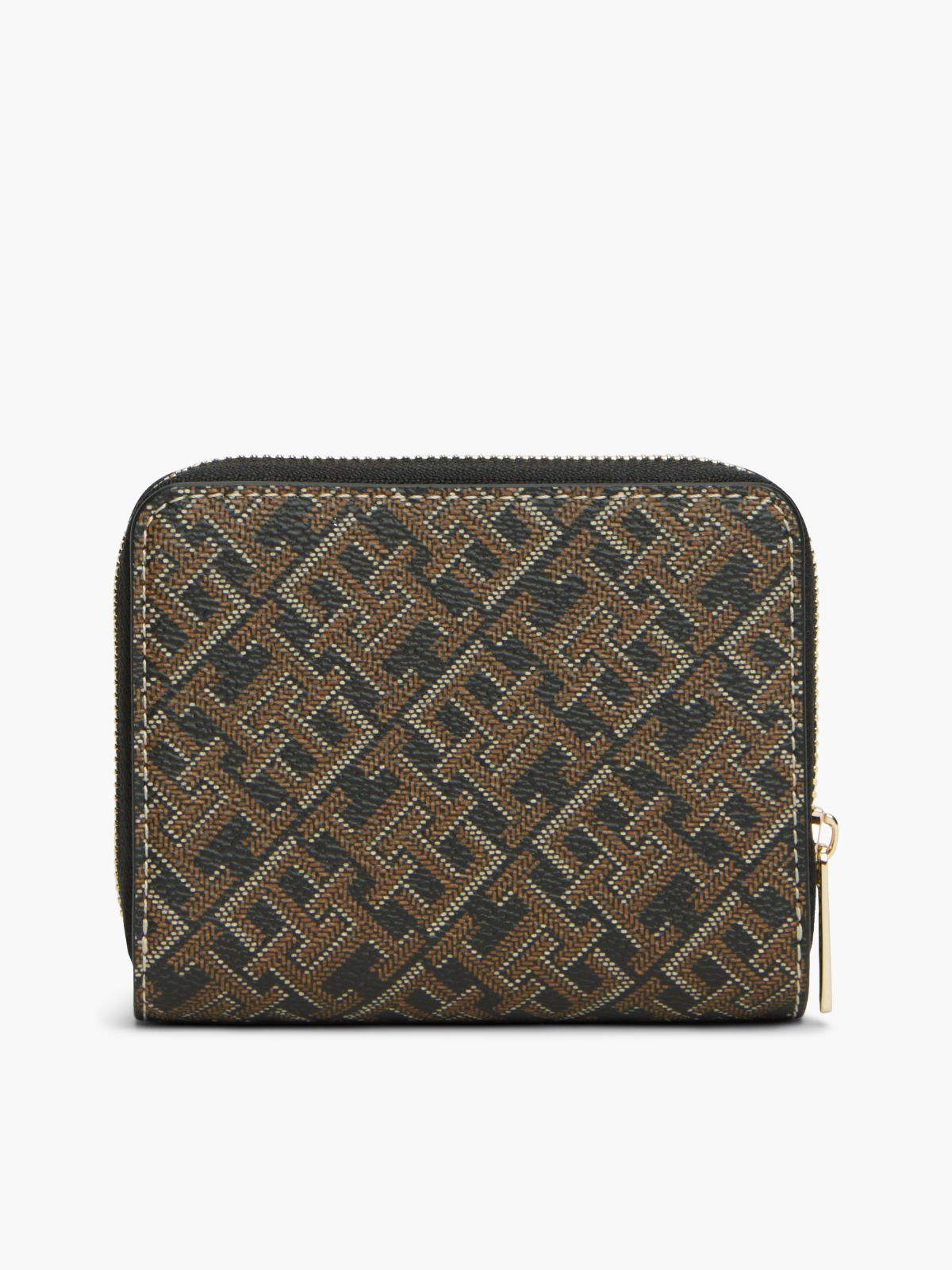Monogram Print Medium Zip Wallet — Black Mix