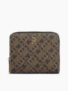 Monogram Print Medium Zip Wallet — Black Mix 1