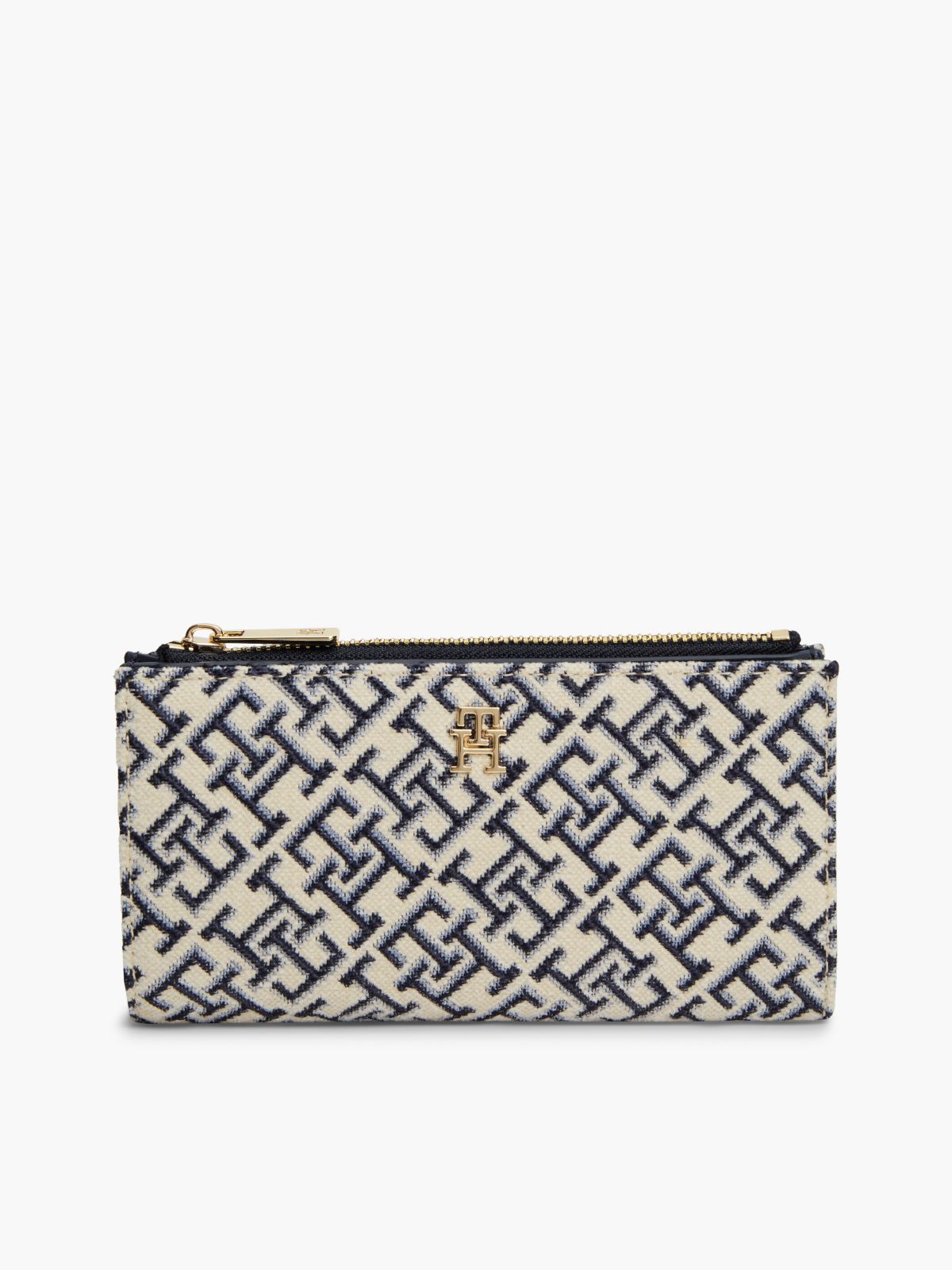 Jacquard Monogram Long Bifold Wallet — Space Blue
