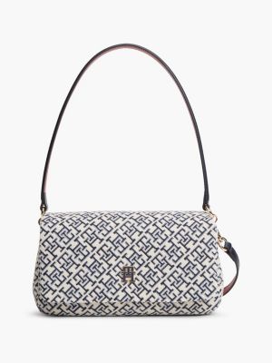 Jacquard Monogram Crossbody Bag, Space Blue
