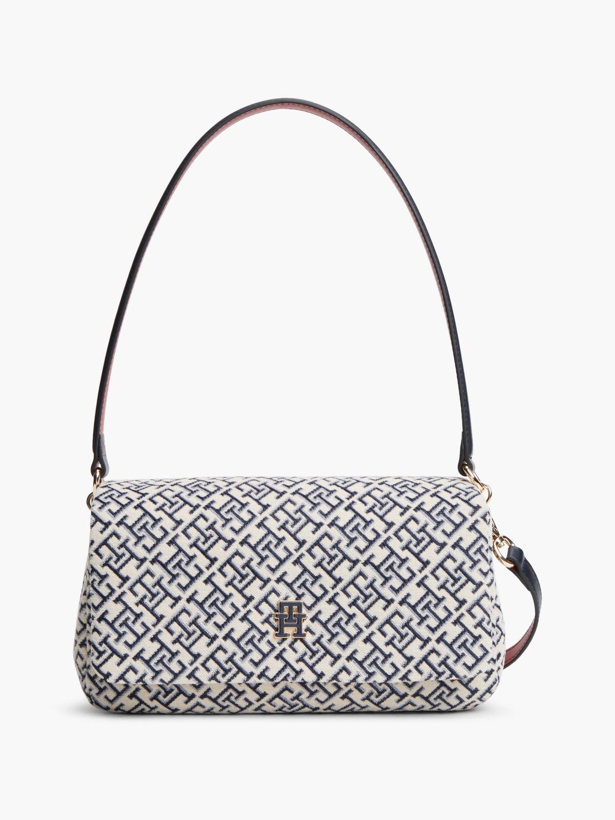 Jacquard Monogram Crossbody Bag — Space Blue