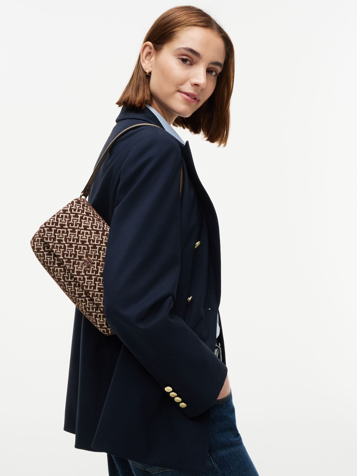 Jacquard Monogram Crossbody Bag — Tundra Moss