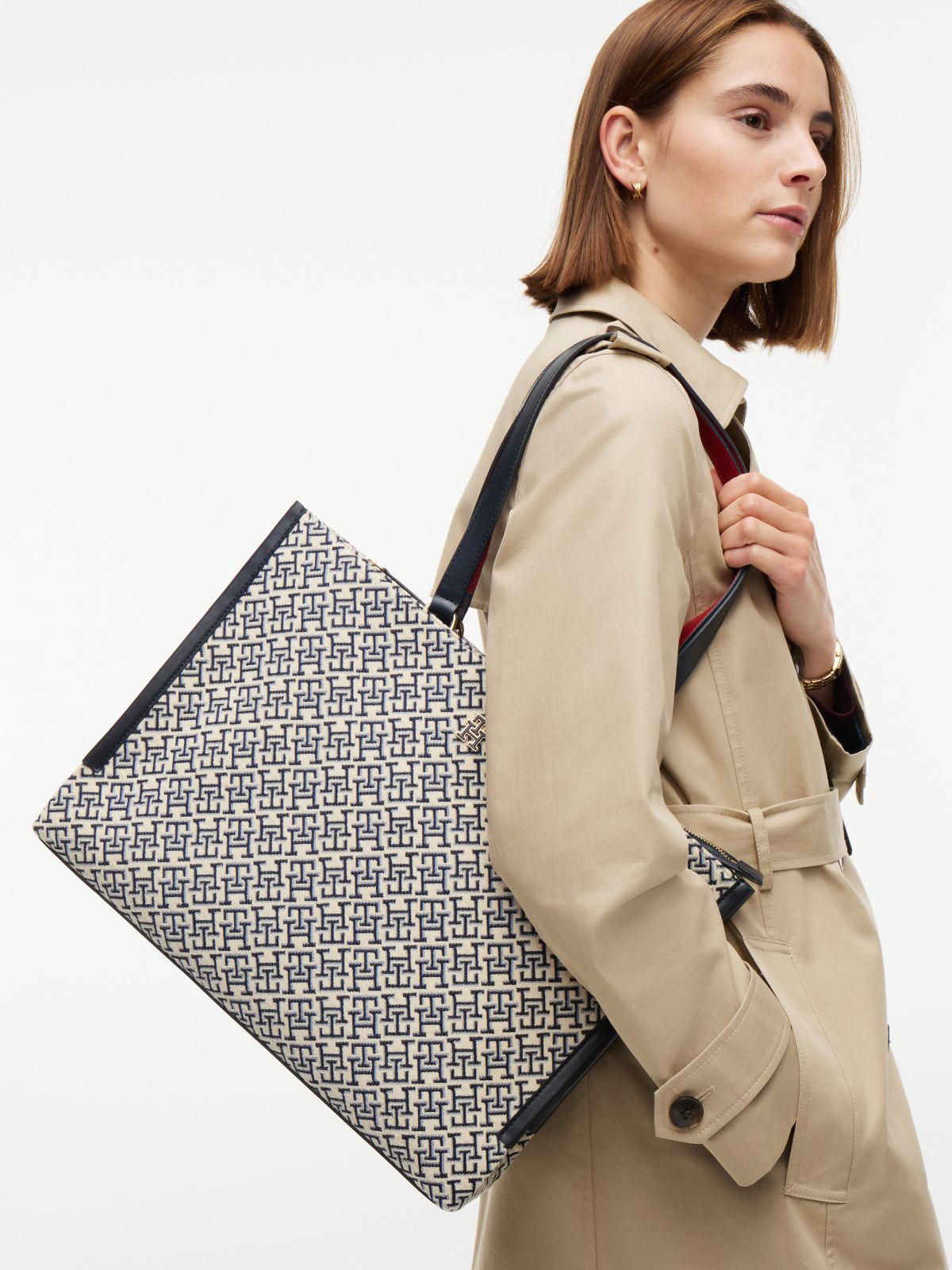 Jacquard Monogram Tote Bag — Space Blue