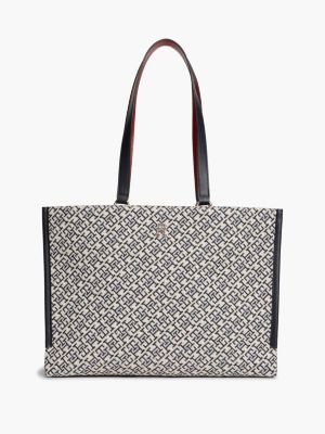 Jacquard Monogram Tote Bag, Space Blue