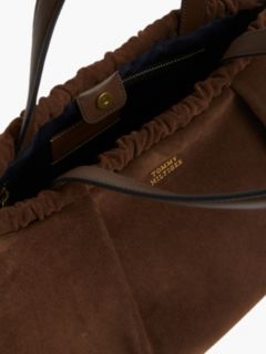 Gathered Suede Shoulder Bag — Fondant Brown 4