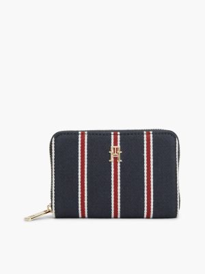 Varsity Stripe Small Zip Wallet, Space Blue Corp