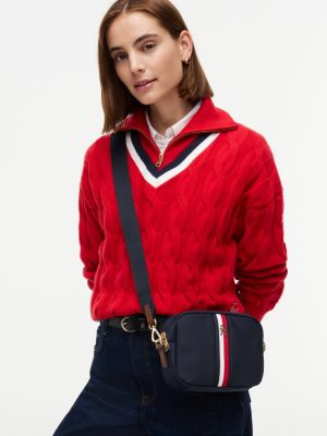 Женская сумка Tommy Hilfiger Monogram Signature Stripe Crossbody, цвет: Космический синий — фото 2