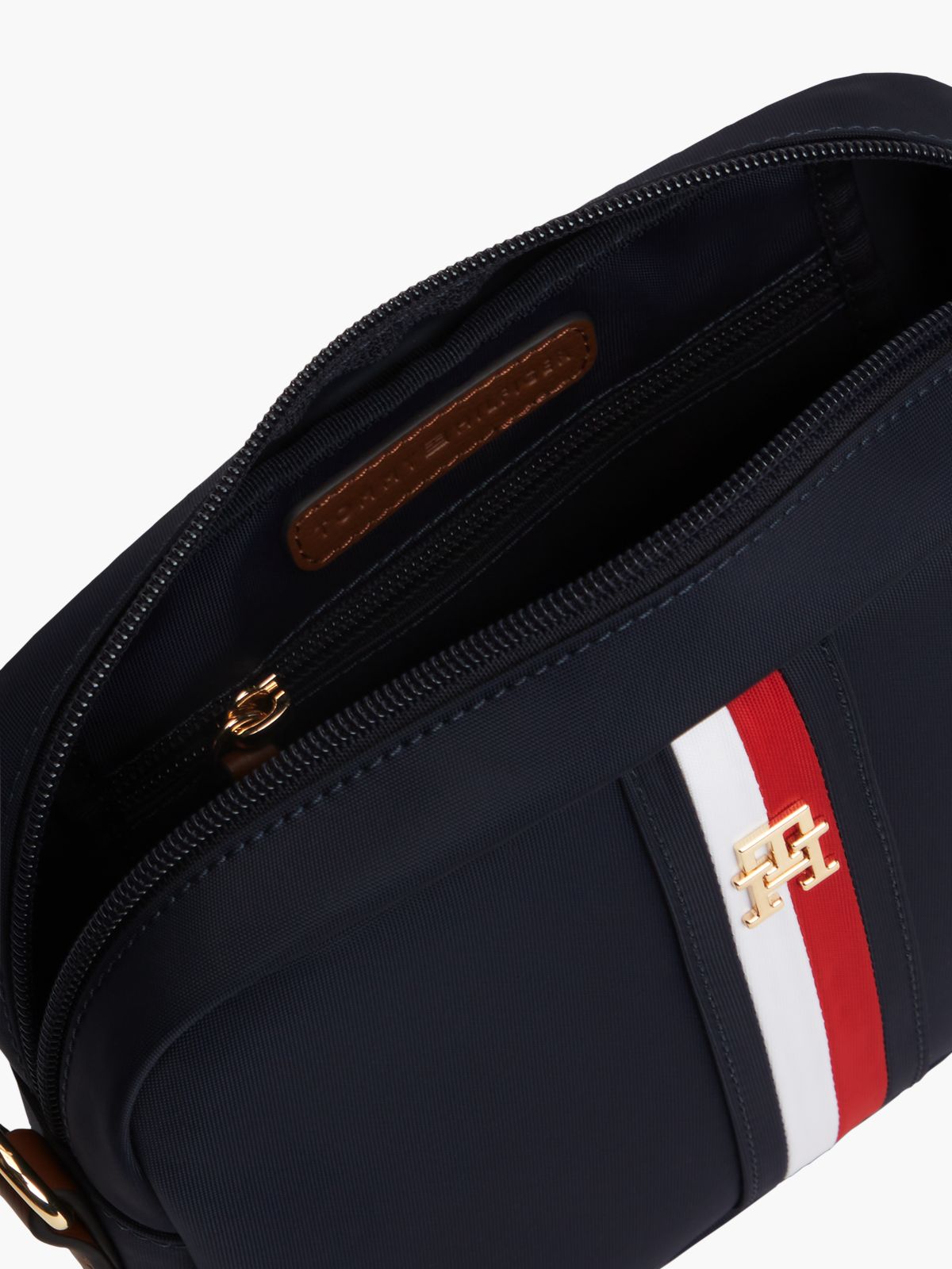 Monogram Signature Stripe Crossbody Bag — Space Blue