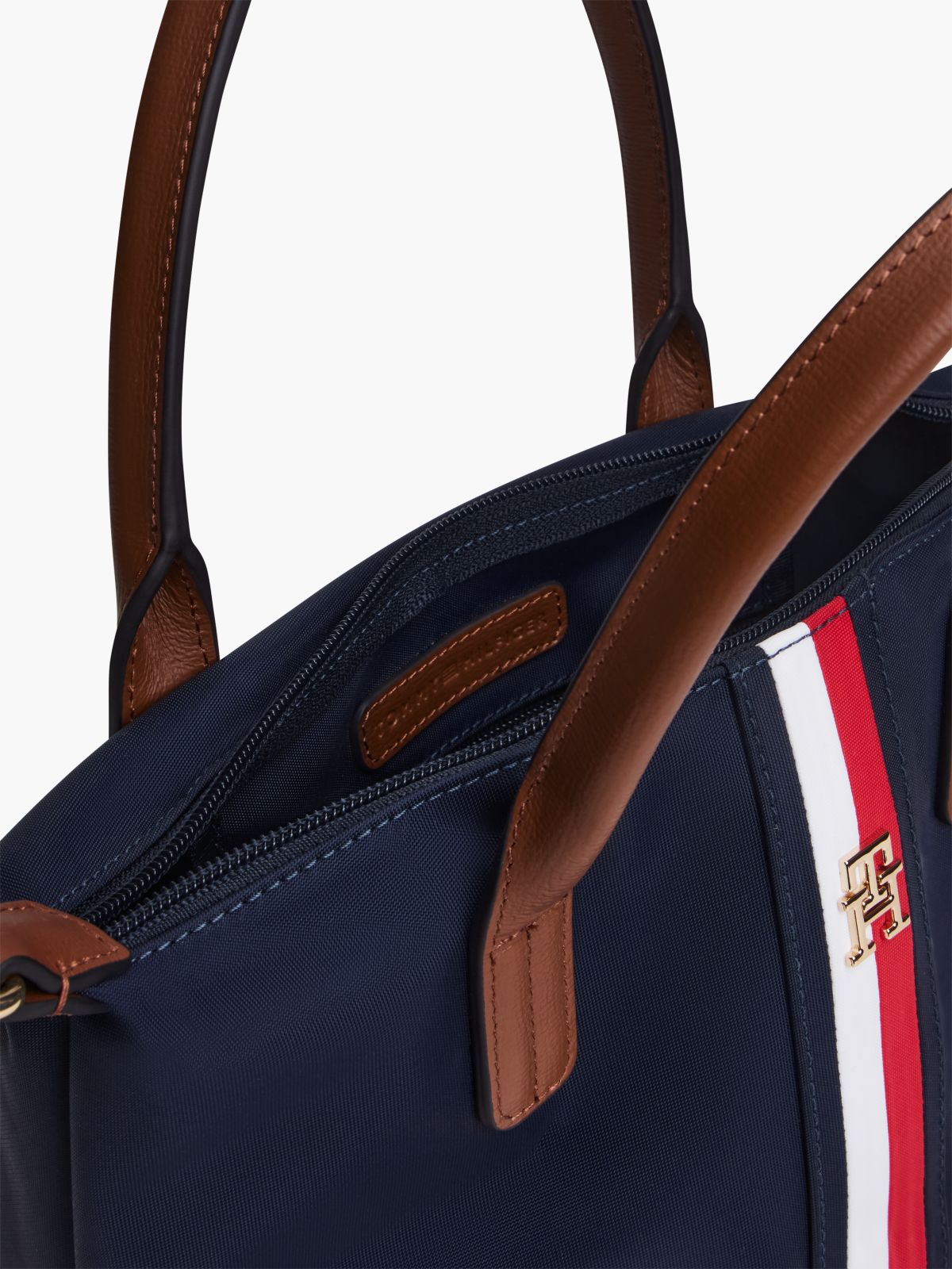 Monogram Signature Stripe Mini Tote Bag — Space Blue