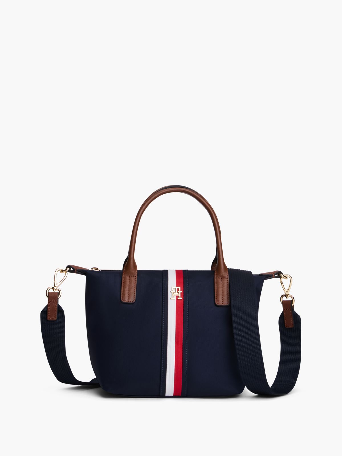 Monogram Signature Stripe Mini Tote Bag — Space Blue