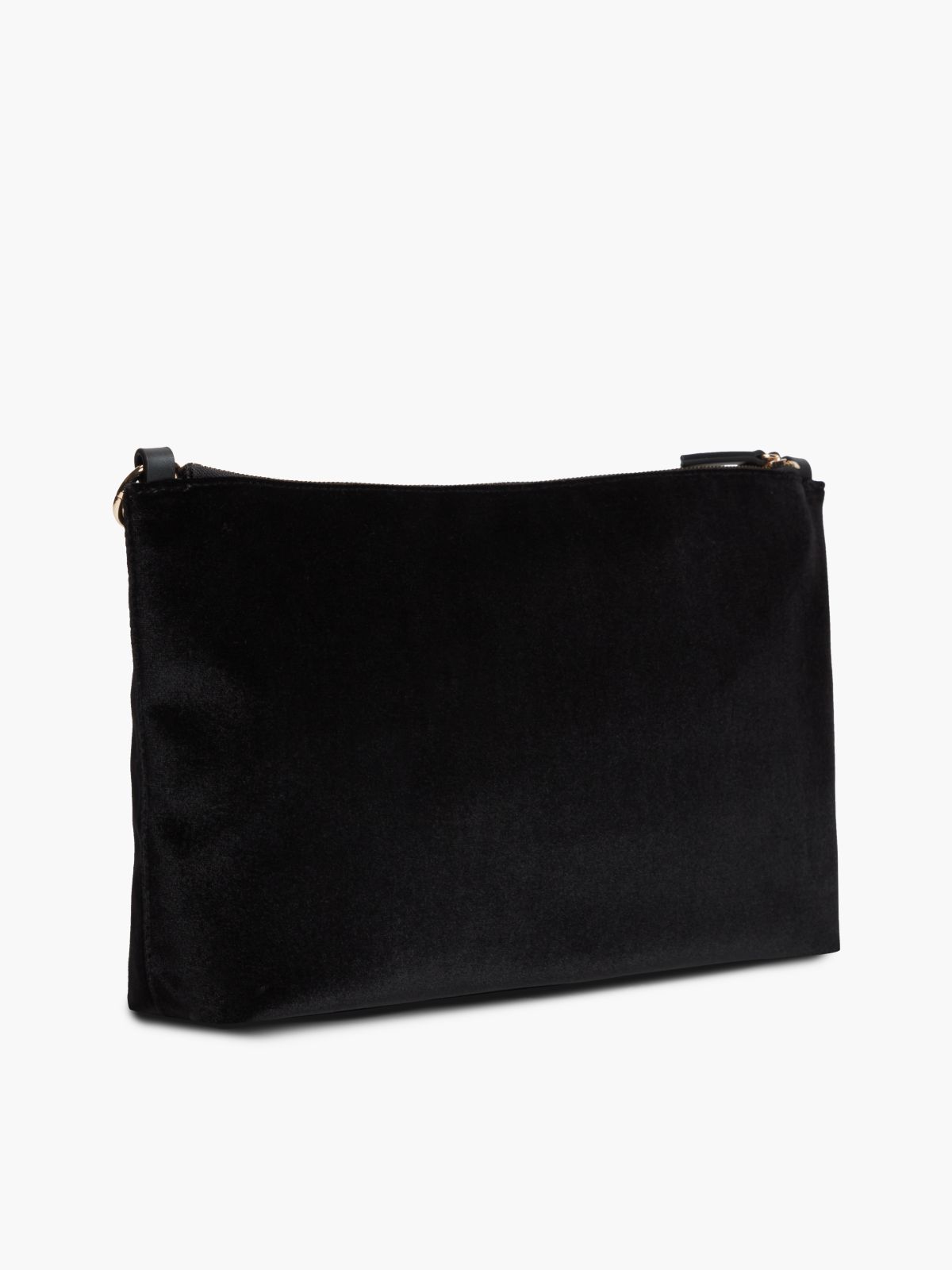 Velvet Chain Strap Mini Bag — Black