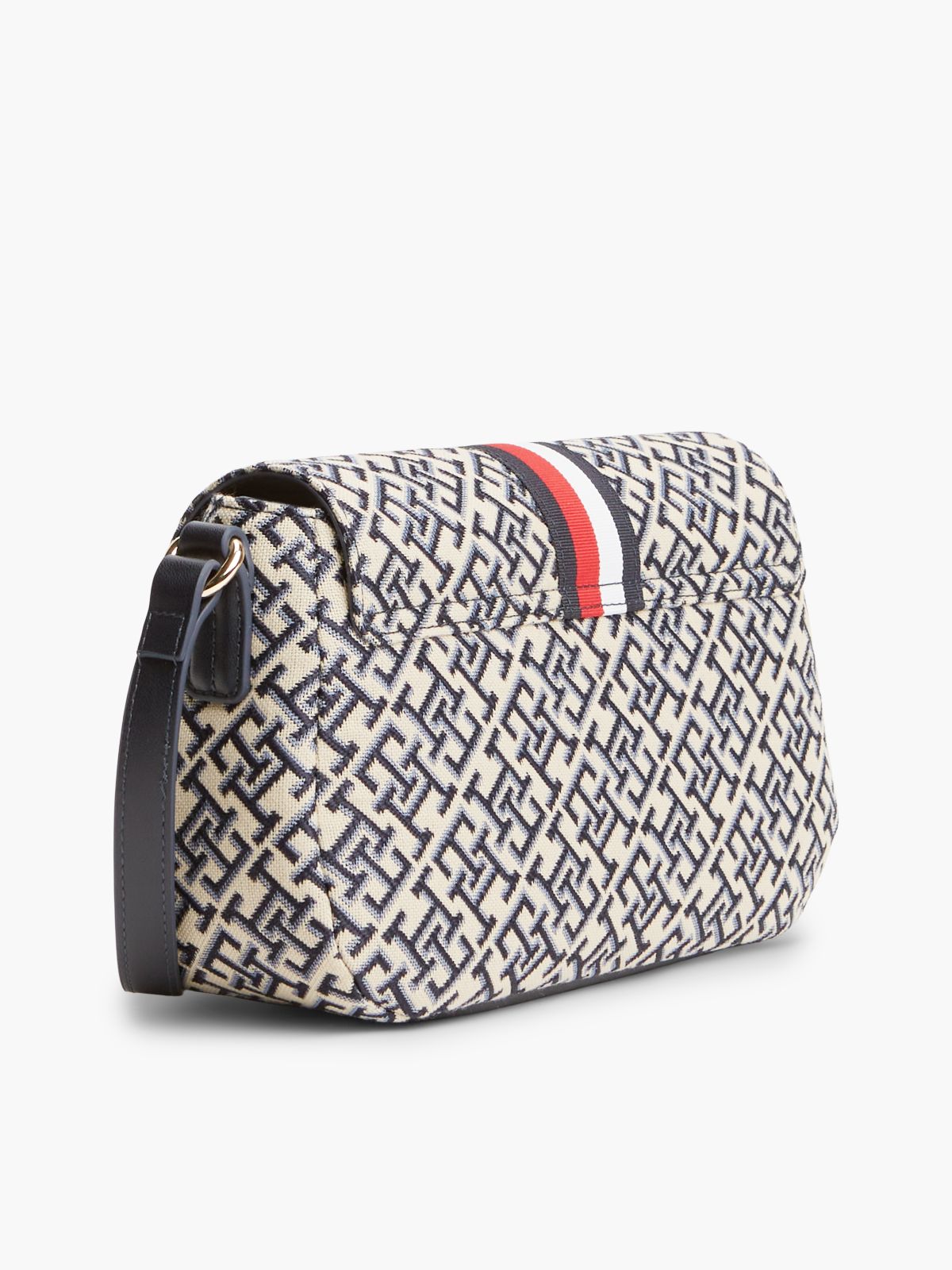 Signature Stripe Jacquard Crossbody Bag — Space Blue