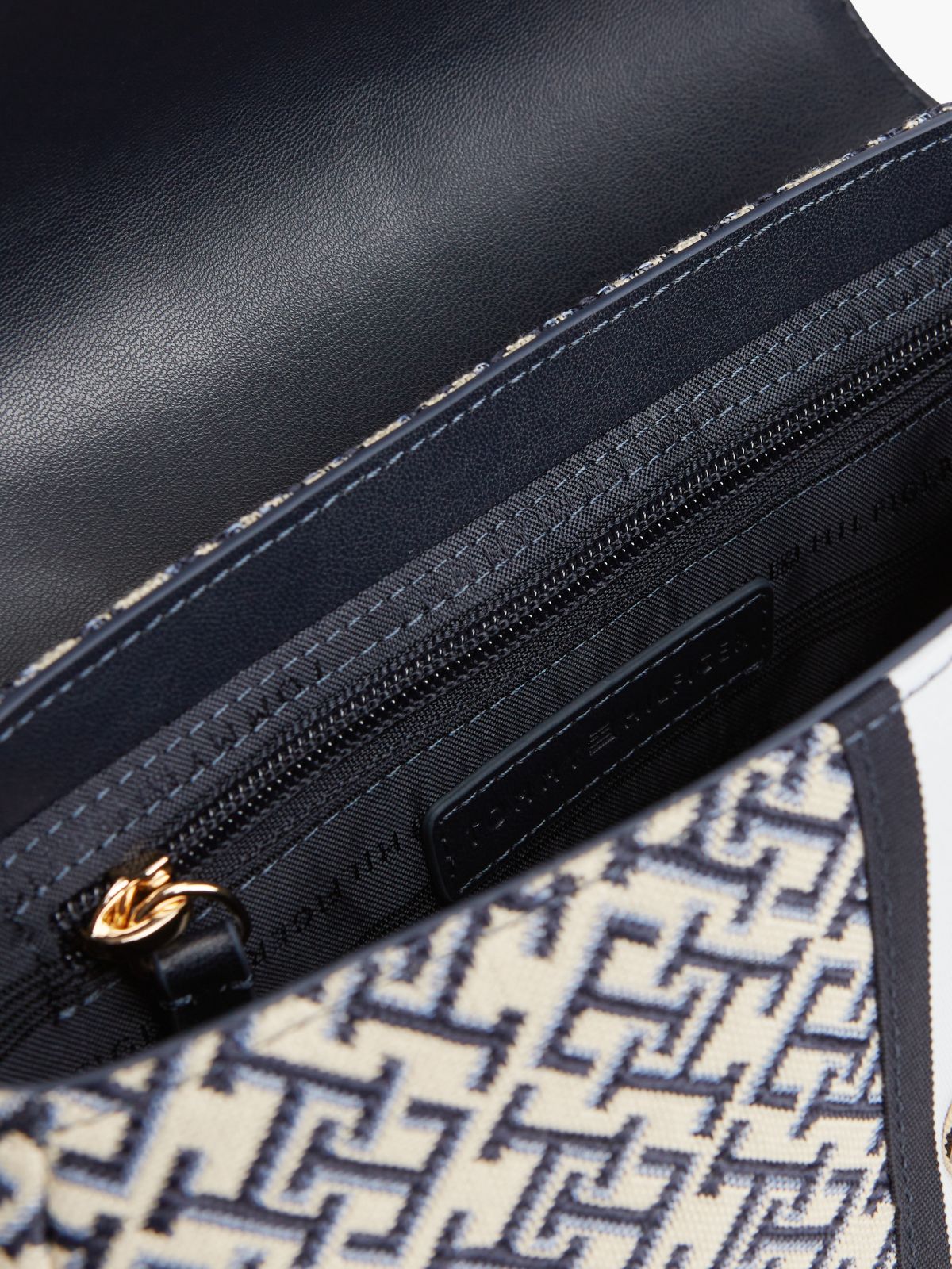 Signature Stripe Jacquard Crossbody Bag — Space Blue
