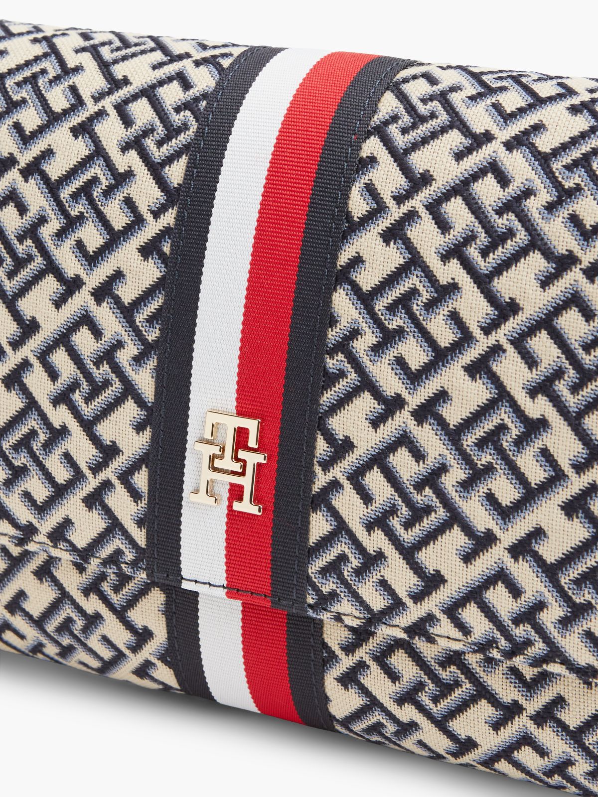 Signature Stripe Jacquard Crossbody Bag — Space Blue