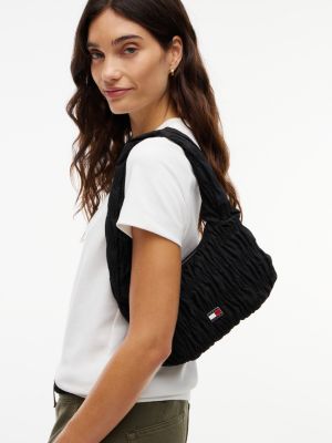 Женская сумка Tommy Jeans Ruched Shoulder, цвет: Чёрный — фото 2