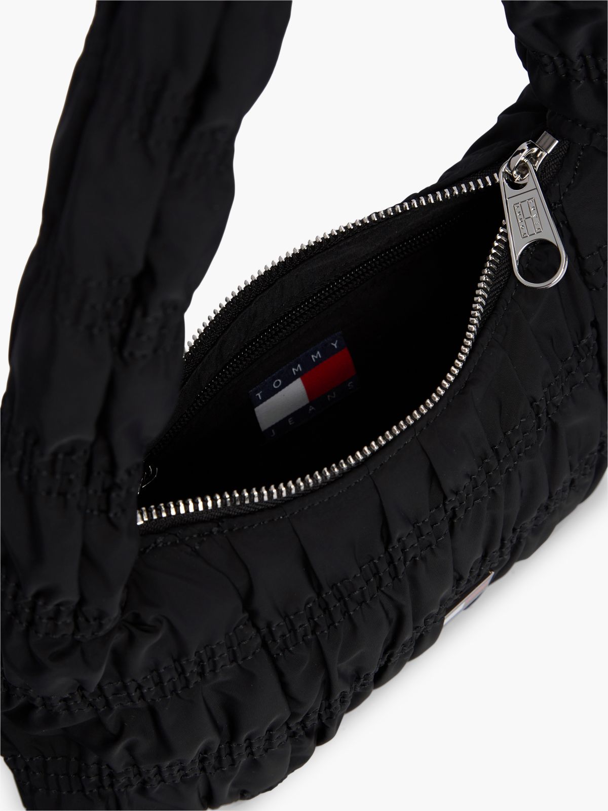 Tommy Jeans Ruched Shoulder Bag — Black