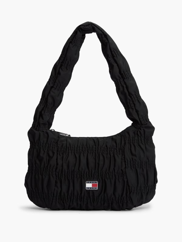 Tommy Jeans Ruched Shoulder Bag — Black