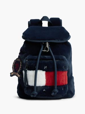 Tommy Jeans Faux Fur Backpack, Navy Blue