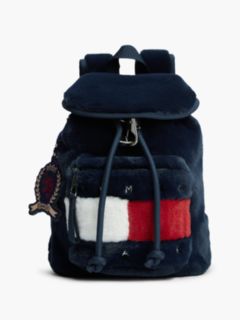 Tommy Jeans Faux Fur Backpack — Navy Blue 1