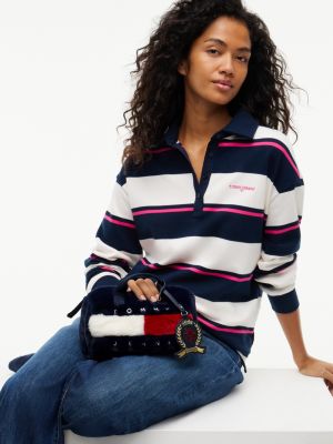 Женские сумки Tommy Hilfiger Tommy Jeans Faux Fur Micro Duffel, цвет: Тёмно-синий — фото 2