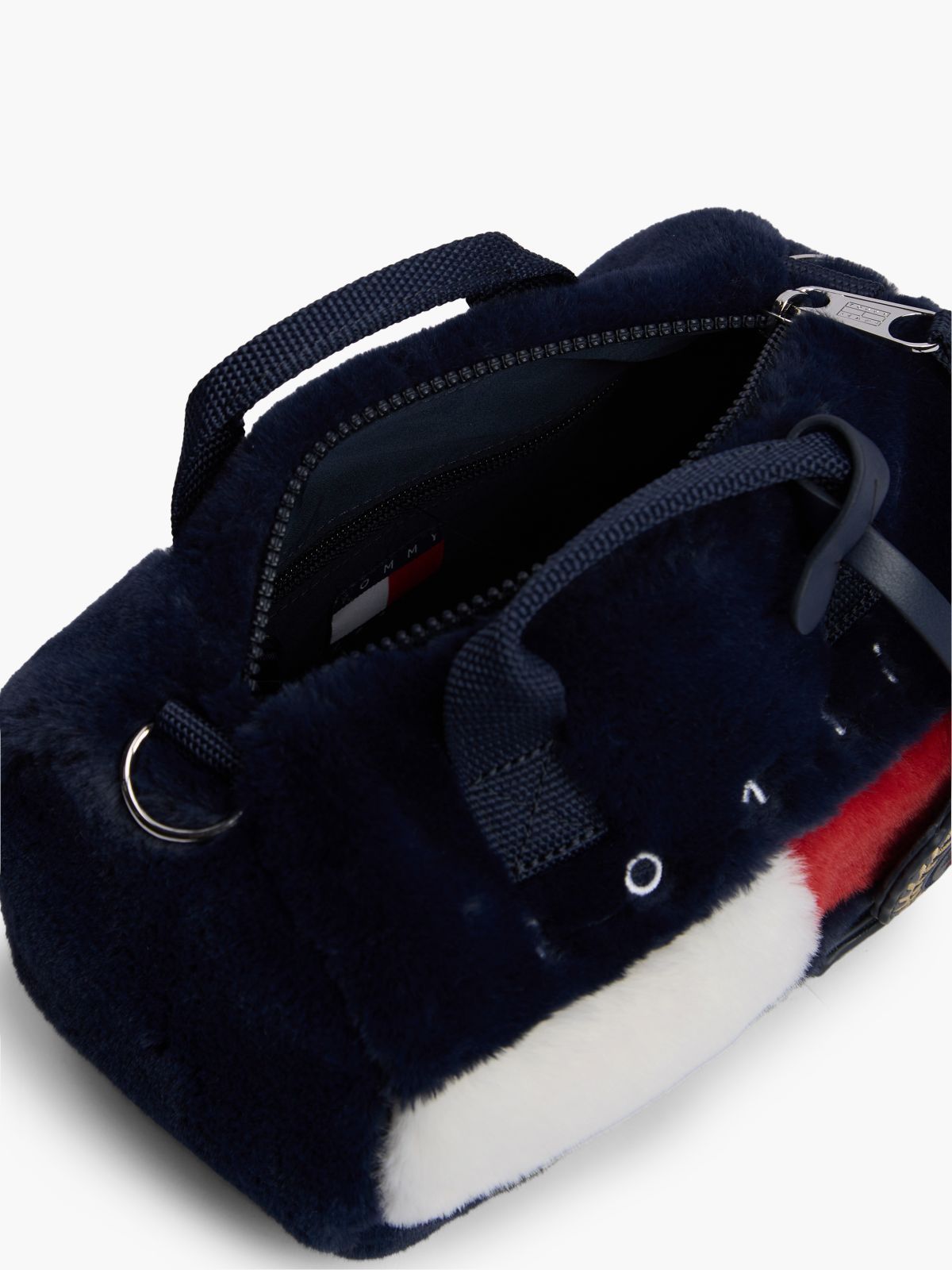 Tommy Jeans Faux Fur Micro Duffel Bag — Navy Blue