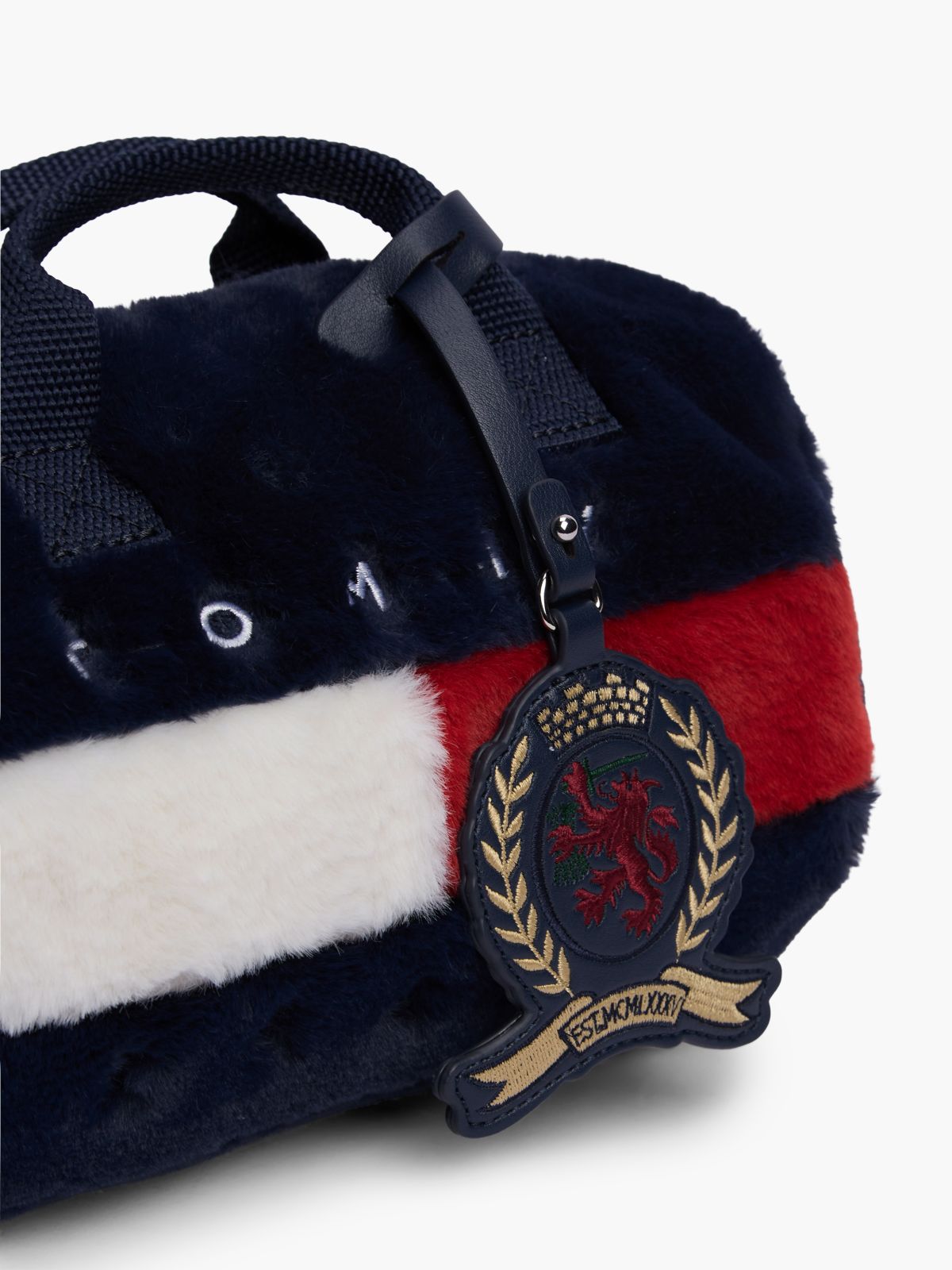 Tommy Jeans Faux Fur Micro Duffel Bag — Navy Blue