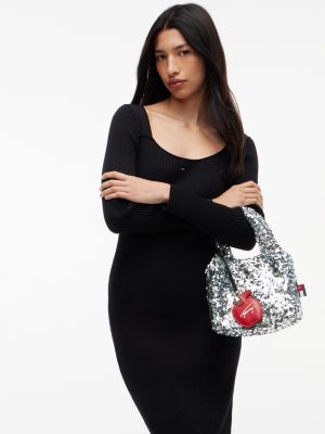 Женская сумка Tommy Jeans Sequined Mini, цвет: Серебряный — фото 2