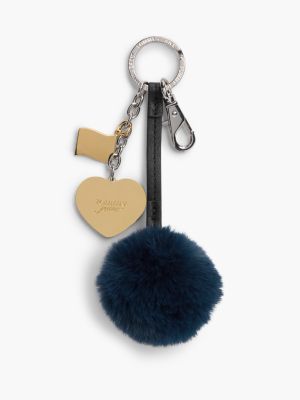 Женский брелок Tommy Hilfiger Tommy Jeans Heart & Pom-Pom Bag Charm, цвет: Блестящий / Тёмно-синий — фото 2