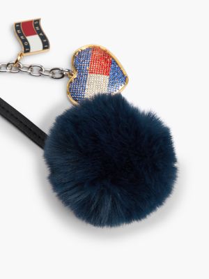 Женский брелок Tommy Hilfiger Tommy Jeans Heart & Pom-Pom Bag Charm, цвет: Блестящий / Тёмно-синий — фото 3
