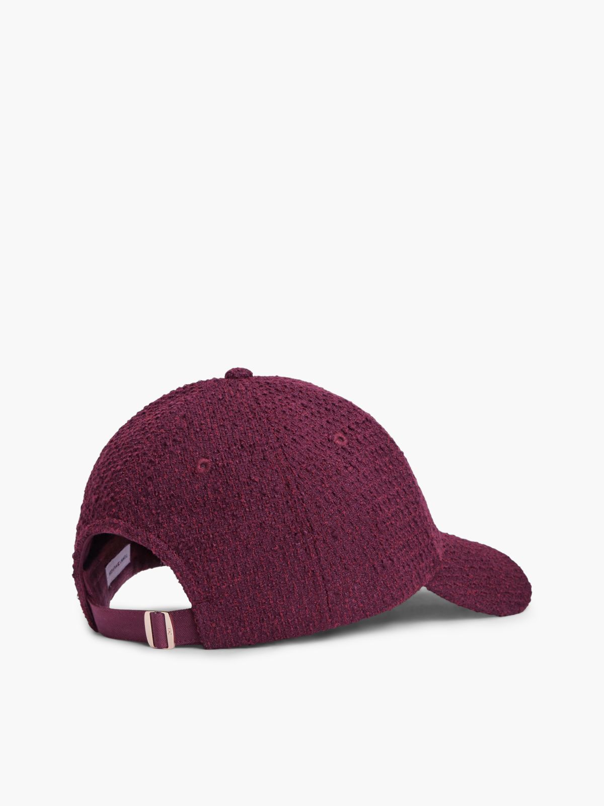 Monogram Logo Boucle Baseball Cap — Deep Burgundy